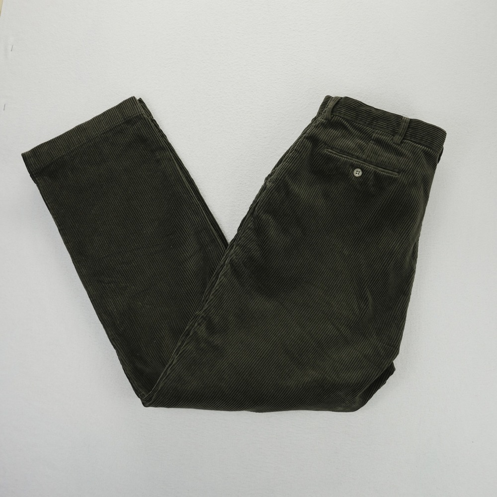 Polo‎ Ralph Lauren Mens Olive Green Corduroy Pants Straight Leg 38x32 Cotton
